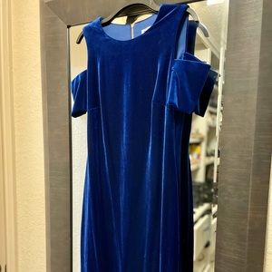 Calvin Klein velvet cold shoulder dress